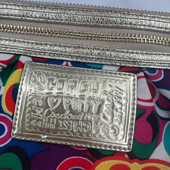 Coach Poppy Multicolor Wristlet with Gold Details - Picture 2 of 7
